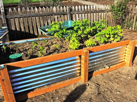 planter boxes with corrugated metal plans|galvanized metal garden beds.